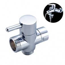 3 Ways Shower Faucet Diverter Chrome Brass Water Separator Tee Adapter Valve Shower Separator Bathroom Accessories Universal Showering Components 1/2" Inlet  3/4" Outlet - B07FPKD9RF